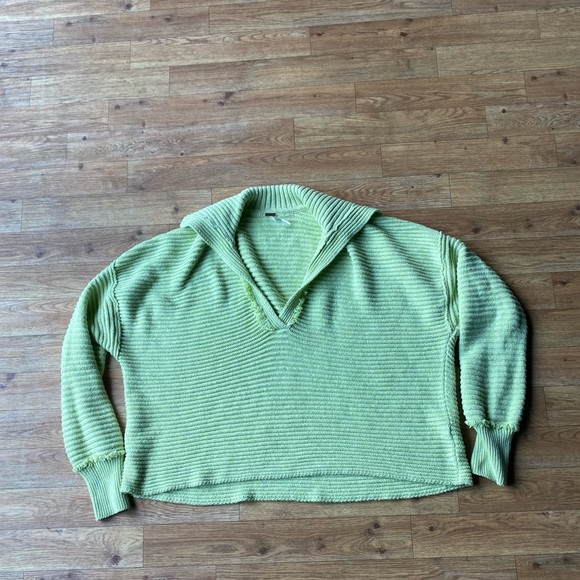 Free People Margie Pullover in color Acid Lime size XL - Picture 4 of 5